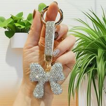 水钻蝴蝶结钥匙扣,时尚奢华女士包包挂饰,汽车钥匙链吊坠 - 彩色 - 查看 4