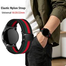 1条18mm/20mm/22mm弹力表带，兼容三星Galaxy Watch7/6/5/4（40mm/44mm），男女通用运动尼龙弹力表带，带磁扣，适用于各种智能手表，日常佩戴时尚表带 - 20mm - 查看 1