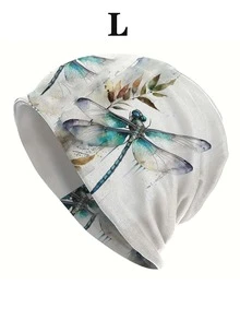 1pc Women's Dragonfly Print Beanie Hat, Casual Slouchy Cap, Versatile Daily Wear - Beanie - View 20
