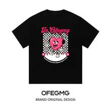 Boy Camiseta De Manga Corta Estilo Americano Con Estampado Llamativo, Camiseta De AlgodóN Puro Para Hombre De Verano, Top De Manga Corta Para Parejas. - Negro - Ver 3