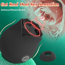 RUIJU 1pcs Sucking Vibrator Rose Sex Toy Vibrator For Women - Clitoral Nipple Massage Sucking Vibrator - 10 Powerful Modes, Female Toys For Exotic Play, Woman Pleasures Toy, Christmas Gifts - black - 查看 6