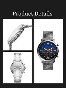 Fossil Men's Quartz Stainless Steel Three-Needle Watch, Stainless Steel Case/Scratch-Resistant Glass FS5382/FS5383 - Blue Black - View 6