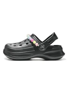 HOEASE Girls' Clogs, Children's Summer EVA Soft Sole Breathable Garden & Beach Shoes, Unisex, Slip-On Design, All-Season Footwear - Black - View 5