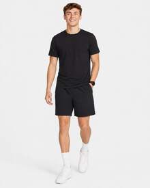 Nike Solid Color Drawstring Straight Leg Quick-Drying Casual Shorts, Men's, Black. - Black - View 6
