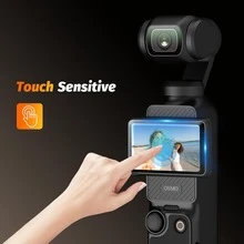 Set de 4 piezas de protectores de lente y pantalla: 2 protectores de lente + 2 protectores de pantalla, compatibles con Osmo Pocket 3/4, ultra claros, dureza 9H, anti-arañazos, anti-huellas, ajuste preciso, protección completa de pantalla, protectores de lente y pantalla de vidrio templado (cámara no incluida) - Ver 9