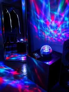 1pc [LED Ambience Light] Round Desktop Aurora Projection Lamp, Blue Green Purple Multi-Color Lighting Effects, Suitable For Living Room, Gaming Room, Home Theater, Party - Multicolor - View 7