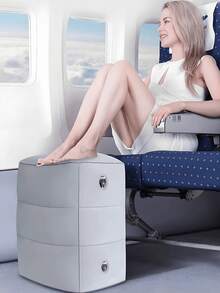 [Delivery Within 2-7 Days In The United States] Lightweight Inflatable Foot Rest Space Saving And Easy To Carry Washable Skin-Friendly Travel Footstool For Business Travelers Men Women Essential Tear-Resistant Leg Pillow For International Flight Bus Travel Foot Cushion Luggage Travel Gear - Multicolor - View 10