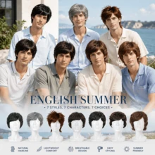 Men's Daily & Cosplay Multi-Color Short Wig Set, Natural Matte Synthetic Hair With Bangs, Breathable Lightweight Comfort Design, Summer Friendly Easy Styling, Ideal For Anime Role-Playing, Daily Looks, Theme Parties & Holiday Costumes, Versatile Men's Wig - Multicolor - View 1