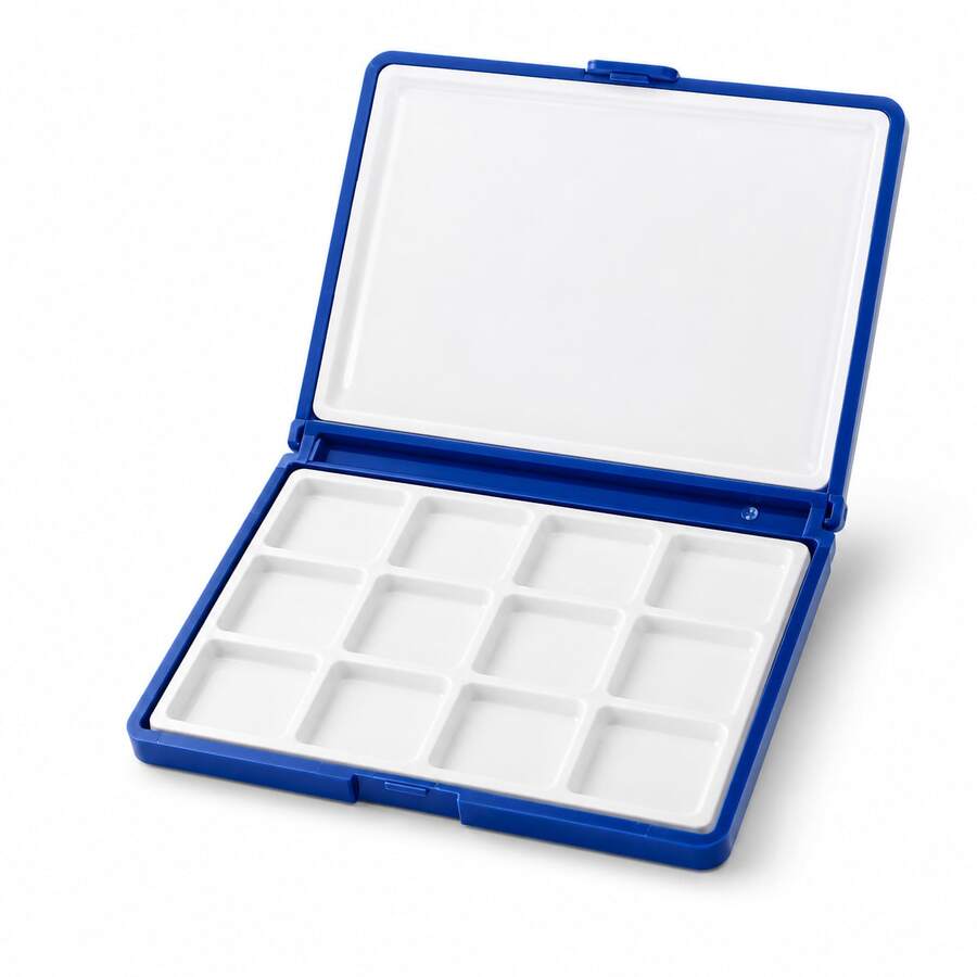 Watercolor Palette - Empty Watercolor Paint Case & Art Supplies - 12-Well Container - Single Piece - View 1