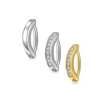 Bộ 3 khuyên rốn thời trang mùa hè 14G dành cho nữ, chất liệu thép không gỉ 316L, đính đá Cubic Zirconia, kiểu dáng đơn giản, đeo ngược. - nút vòng bụng - Xem 7