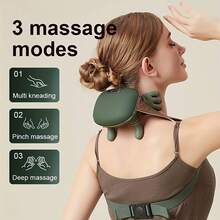 Electric Bionic 5-Finger Massage Device With Heat, Simulate Human Hand Deep Tissue Massager For Neck Shoulder Back Scapula Leg Head, Portable USB Rechargeable Physical Cervical Compression Massager, Ideal Christmas Gift For Family Friends - 多色 - 查看 3