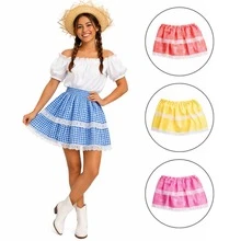 Costume Short Plaid Skirt For June Festival (Country Style) Adult/Teen 35cm Woman Saint John's Day Arraia Quadrilha Round Ruffled - View 2