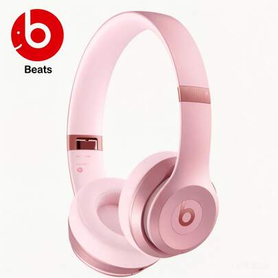 Tai nghe Bluetooth không dây Beats Solo 4, màu hồng mây, hỗ trợ âm thanh không gian, trình điều khiển được nâng cấp, thời lượng pin 50 giờ, sạc nhanh, thiết kế siêu nhẹ có thể gập lại, tương thích với iPhone và Android, phù hợp cho nghe nhạc, gọi điện, tập thể dục và đi lại.