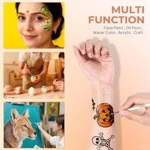Yutiars 10pcs/Set Face Painting Brushes, Including 1pc DIY Relief Brush And 1pc Outline Brush For Painting - one-size - View 11