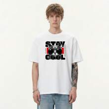 Boy Camiseta De Manga Corta De Estilo Urbano Para Hombre, Marca De Moda, Tejido Grueso, Talla Grande, Casual Y VersáTil Para Verano - Blanco - Ver 2