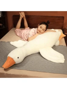 1个大号白色鹅/鸭毛绒玩偶，可爱柔软的毛绒睡眠枕，超柔软布艺动物玩偶礼物 - 生日礼物 - 节日礼物 - 儿童毛绒玩偶礼物 - 彩色 - 查看 5