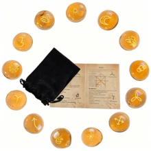 KIKOWHY Colorful Glass Mystical Symbol Set, Includes Colored Glass Symbols, Cloth Bag, Box, Instructions, Suitable For Special Occasion Decor, Game Props, Birthday Gifts, Collection - Multicolor - View 14