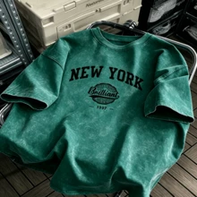 Men's Heavyweight With New York Pattern Print And Vintage Letters Available In Plus Sizes, All-Season Comfortable Machine Washable Casual Clothing - Blue - View 5