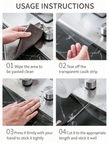 1-2 cuộn băng keo trám khe trong suốt dày 0.3mm dài 118in, chống thấm nước chống nấm mốc tự dính, dải trám khe trong suốt chịu lực cho mặt bếp bồn rửa bồn tắm vòi sen bồn cầu, bảo vệ cạnh gạch sàn tường, băng keo sửa chữa nhà không để lại dấu vết độ dính cao - Trong sáng - Xem 5