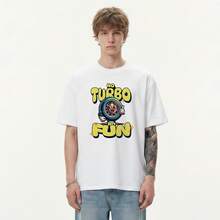 Boy Camiseta De Manga Corta Con Estampado De Dibujos Animados Retro Americano, Marca De Moda Urbana De Verano, Top Holgado Para Parejas, Para Hombre. - Blanco - Ver 10