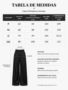 Striped Tailored Wide Leg Pants - Blanco y Negro - Ver 5