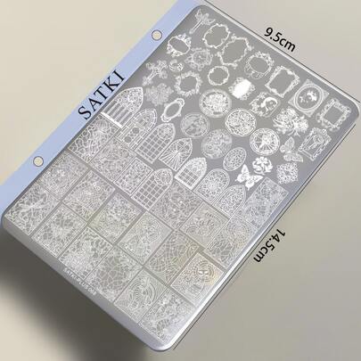 Nail Art Stamping Plate, Floral Patterns Stamping Template, Beginner Nail Decoration, Includes Daisy, Lily, Rose Designs, Transparent Silicone Stamp Tool