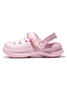 HOEASE Girls' Clogs, Kids' Summer EVA Soft Sole Breathable Garden Shoes And Beach Shoes For Boys And Girls, Slip-On Design, All-Season Footwear - Pink - View 5
