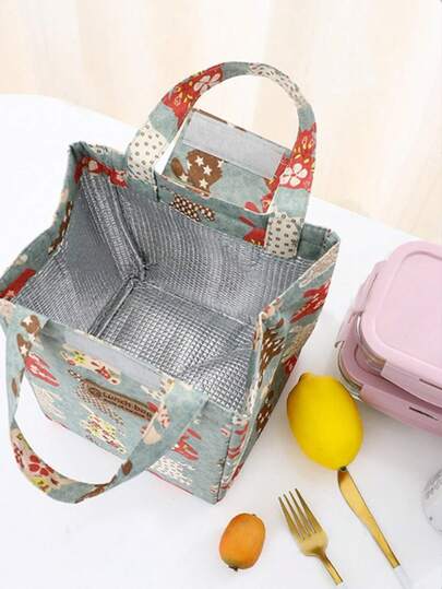 1/2pcs Portable Lunch Bag, Insulated Lunch Tote Bag For Students, Outdoor Picnic Handbag