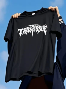 Texto en letras agudas que simboliza fuerza decisión e identidad personal con trazos que evocan energía confianza y una actitud desafiante perfecta para destacar en cualquier ocasión camiseta de mujer moderna casual cómoda para uso diario - Negro - Ver 6