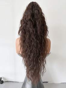 WIGGAGA Black/Brown/Dark Brown/Ombre Brown/Ombre Red 30 Inch Straight Synthetic Ponytail - Heat Resistant, Clip-In Hair Extensions For Women - Light Brown - View 7