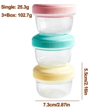 3pcs 120ml PP Baby Food Containers/Bowls, Portable With Lids, Airtight Food Storage Boxes, Suitable For Heating, Cooling And Carrying Out - Multicolor - View 8