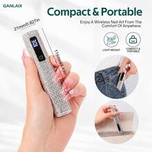 GANLAIX 水鑽便攜式美甲烘乾燈，可充電 UV LED 凝膠美甲固化燈，180mAh 迷你凝膠指甲油烘乾機，閃亮美甲用品，單鍵式美甲禮物 - 彩色 - 查看 6