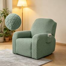 4pcs Single Seat Lounge Chair Covers, Soft & High Elastic, Machine Washable, Pet-Friendly Furniture Protector, With Side Pockets, Easy To Clean, Suitable For Dogs And Other Pets - Multicolor - View 2