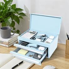 2026 Mini Metal Toolbox With 2 Drawers And Top Storage Space, Garage Storage Cabinet, Hardware Tool Organizer, Small Tool Cabinet, Colorful Storage Box, Tool Storage Cabinet-Valentine's Day Gifts For Men, Boyfriends, Husbands, And Partners - Blue - View 9