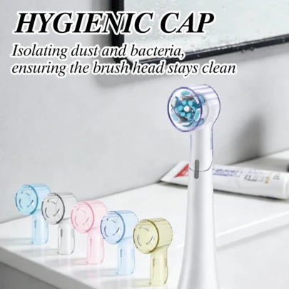 Bộ 6 nắp đậy đầu bàn chải đánh răng điện trong suốt nhiều màu sắc, bảo vệ đầu bàn chải đánh răng chống bụi và kháng khuẩn đa năng, nắp đậy nhiều màu, quà tặng thiết thực cho dịp lễ.