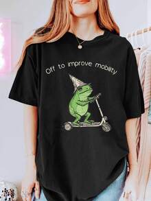 Camiseta de  PT para asistente de fisioterapia. Para mejorar la movilidad. Divertido regalo de fisioterapia con diseño de rana y sapo. - Negro - Ver 1