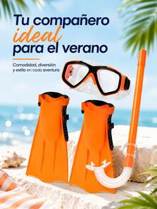 Elegante conjunto de snorkel con visión de alta definición para exploración submarina. Kit de máscara, snorkel y aletas para principiantes. Equipo de snorkel profesional a prueba de fugas para nadadores. Combo de máscara, snorkel y aletas con sello de silicona. Máscara de snorkel perfecta para vacaciones en la playa, snorkel, natación y surf. Conjuntos de snorkel, aletas de natación y juguetes acuáticos. - Amarillo - Ver 6