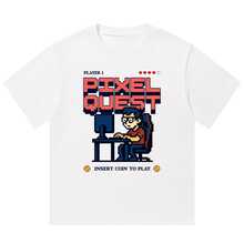 Boy Camiseta De Manga Corta Con Estampado Pixelado De Vaca Y Caballo, Unisex, Holgada, Casual Y Resistente Para El Verano. - Negro - Ver 7