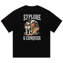 Boy Camiseta De Verano De Manga Corta Con Estampado De Perro, Estilo Americano Moderno, De AlgodóN Puro De Alta Calidad, Unisex, Holgada Y VersáTil. - Negro - Ver 9