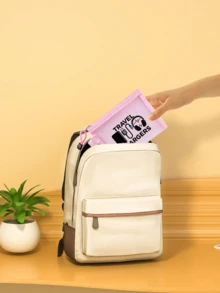 印有「Travel Charger」文字的網格化妝包，收據與線材收納袋，便攜式多功能收納包，化妝品包、保養品包、旅行必需品、宿舍用品、珠寶收納、唇彩與化妝品收納袋，適合商務人士與旅行者，實用便攜收納包，完美適用於旅行、辦公室與居家數位配件收納，推薦作為節日與生日禮物 - 彩色 - 查看 7