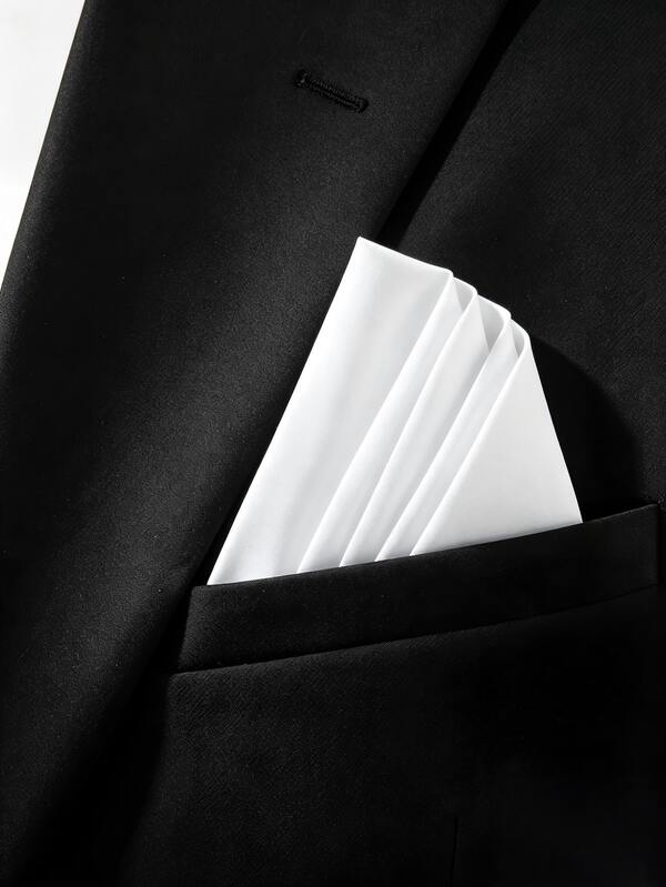 1pc Solid Color Polyester (Polyester) Men's Slouchy Pocket Square, Straight Insert No Folding Formal Accessory, Graduation Gift