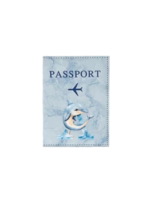 1個海豚與字母A-Z印花護照套，PU皮革旅行護照夾，海洋主題字母設計，防水身分證與護照保護套，輕便旅行錢包，可放護照、身分證與登機證，適合度假、出差、海邊旅行與日常使用，夏季假期、生日與旅行禮物首選，可用作護照套、旅行文件夾、身分證套與旅行配件 - 彩色 - 查看 19