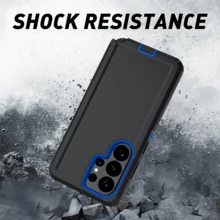 Durable Shockproof Protective Case For Series Phones - Black/Blue, Heavy-Duty Dual-Layer Shock-Absorbing Protective Shell, With Port Dust-Proof And Scratch-Resistant, Compatible With IPhone Series, Unisex, Everyday Use - Black Blue - View 8