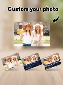 Pegatinas personalizables de tarjeta de banco con foto, película protectora decorativa creativa DIY para tarjeta de crédito/débito, pegatinas personalizadas de tarjeta con foto, pegatinas decorativas DIY de diseño de foto para tarjeta de crédito - Multicolor - Ver 2