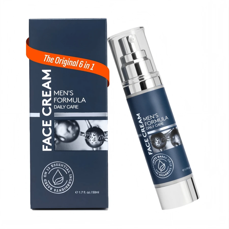 6-In-1 Face Cream For Men, Men's Daily Hydrating Moisturizer With Vitamin C, Jojoba Oil, Vitamin E & Hyaluronic Acid, Skin Care Routine, Healthy Skin Support, Pack Of 1, 1.7 FL OZ Face Care Products Korean Skincare - Collagen - Xem 1