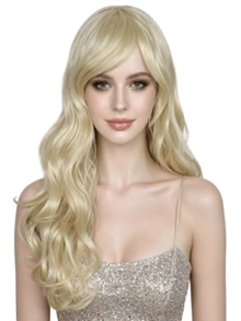 Long Curly Synthetic Wig,Vibrant Long Wavy Wig With Fringe Multi-Color Gradient & Solid Options, Full Bangs, Fluffy Waves, For Halloween Party Cosplay Music Festival Dance Performance - Multicolor - View 25