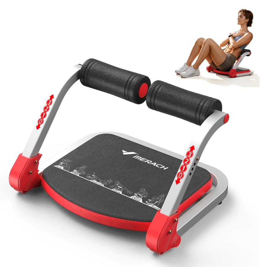 MERACH Sit Up Machine, Ab Machine, Adjustable Resistance, Automatic Rebound, Ab Crunch Machine For Stomach Workout, Ab Workout Equipment For Home Gym