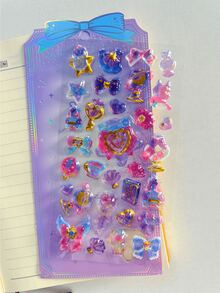 3D 浮雕箔封印貼紙，含星星、皇冠、魔杖、水晶水滴，適用於兒童手工 DIY 項目、手機殼、筆記本、卡片夾、剪貼簿、禮物交換和節日禮物 - 彩色 - 查看 9