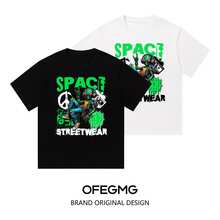 Boy Camiseta De Manga Corta De Estilo Urbano Moderno Para Hombres Y Mujeres, Top De Estilo Hip-Hop Con Estampado De AlieníGena De Gran TamañO Para Parejas. - Negro - Ver 7