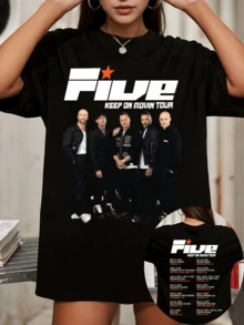 Five Keep On Movin Tour 2026 Concert T-Shirt, E23 - Black - View 6